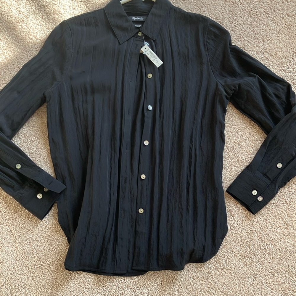 Madewell Textured Black Shirt. NWT xs